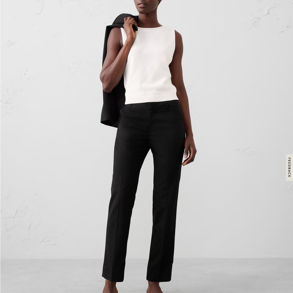 Banana Republic Black Ryan Stretch Twill Pants 4 Petite